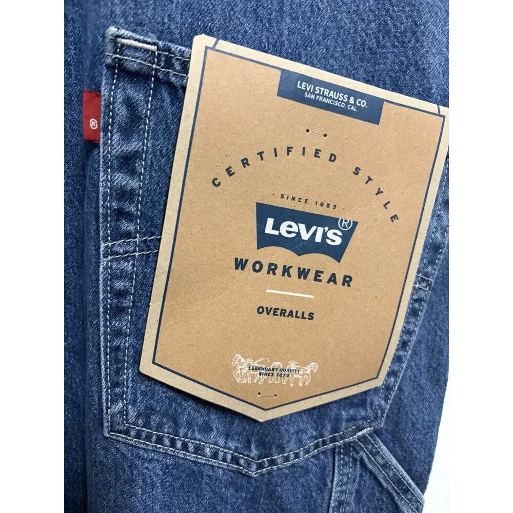 NWT Levi’s Overalls Men’s XL Relaxed Loose Pockets Medium Wash Denim